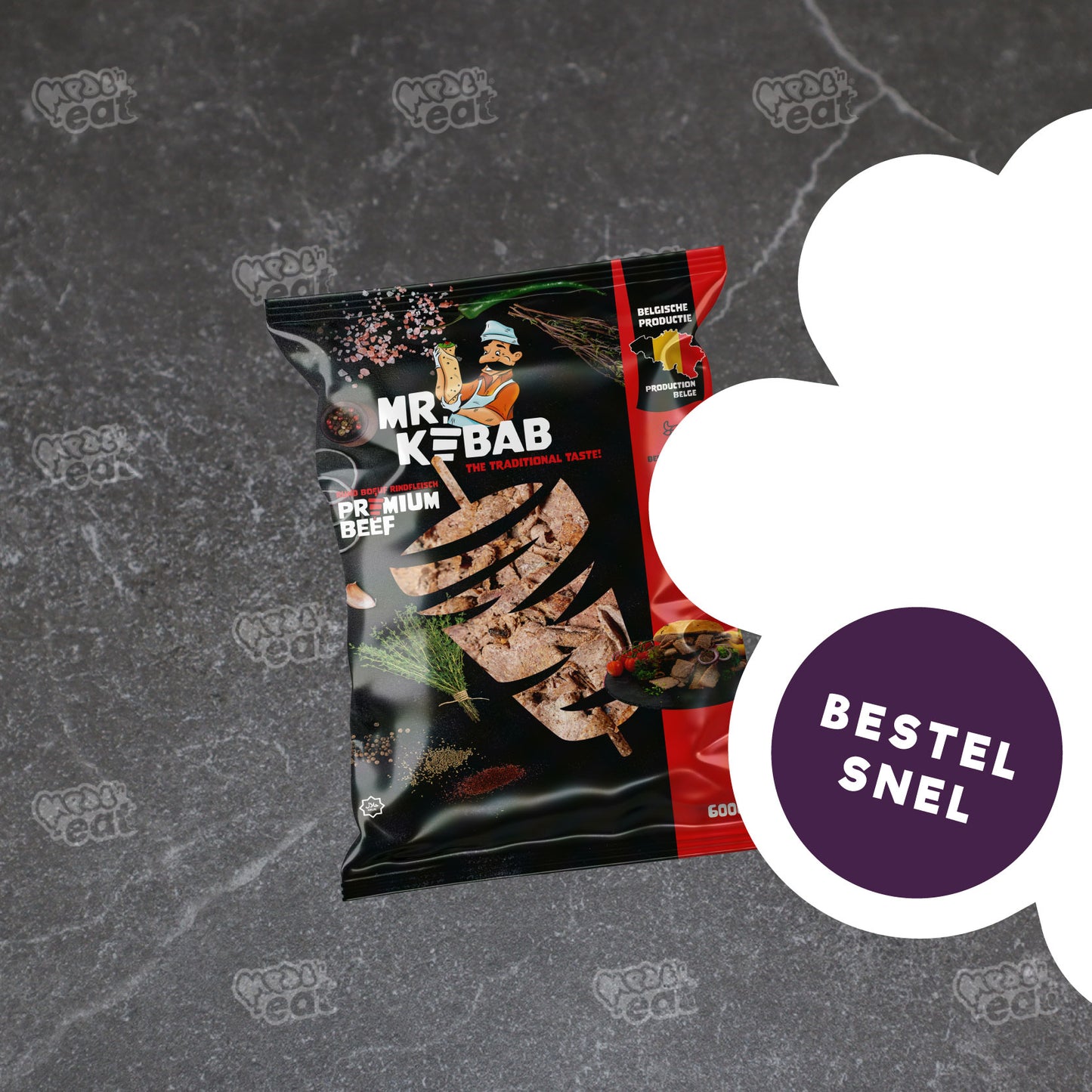 NIEUW Premium beef kebab 600g